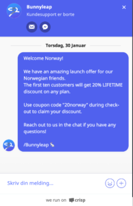 Bunnyleap.com retter seg mot det norske markedet.